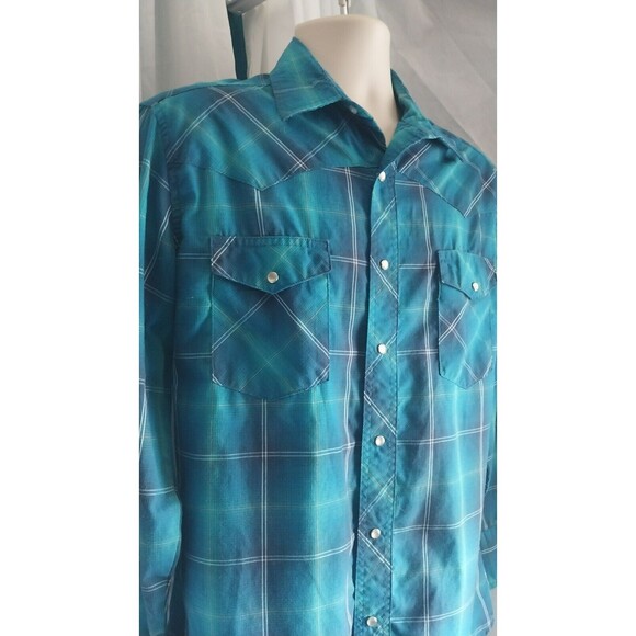 Wrangler Mens Set of 2 Western Cowboy Long Sleeve Button Down Shirt Medium - Picture 4 of 10